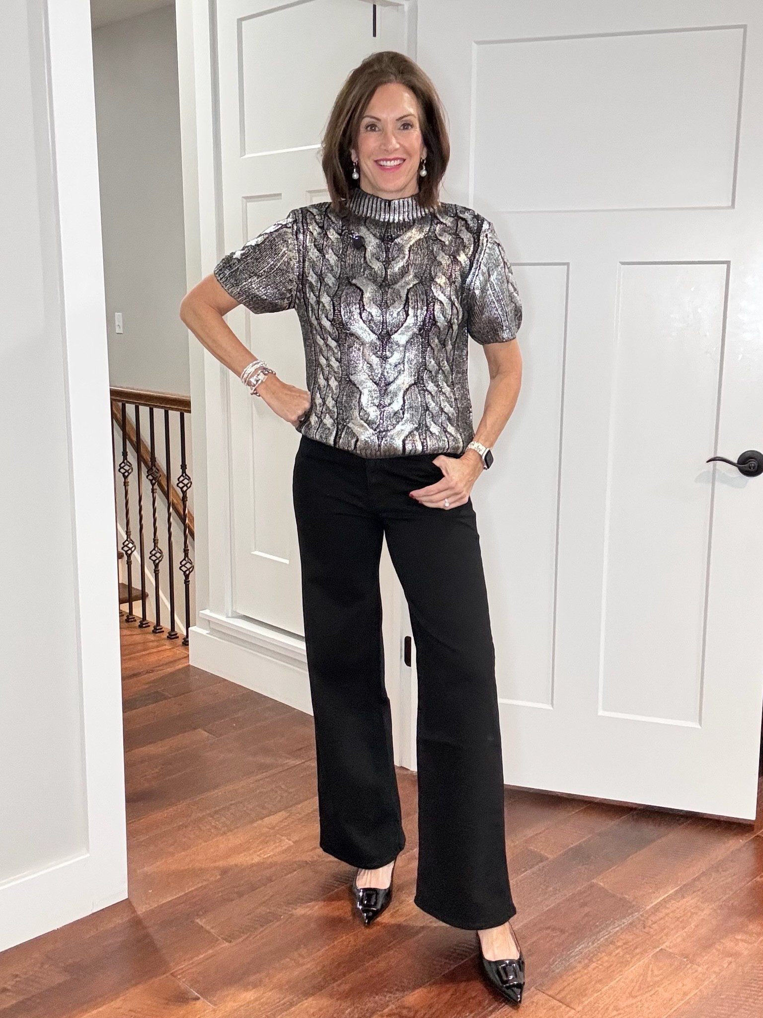 Chic holiday outfit! top is a medium/large, pants are size 6/8 and my shoes are a size 10.





Women’s fashion, outfit inspo, outfit ideas, what to wear for, fashion over 40, fashion over 50, fall outfit ideas, winter fashion, winter styles, winter outfits, winter outfit inspo, holiday styles, holiday outfits, holiday outfit inspo, holiday fashion, trending fashion, chic style

#LTKOver40 #LTKHoliday #LTKootd