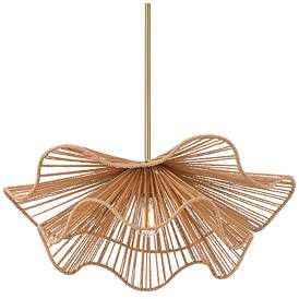 Possini Euro Largo 29 3/4" Wide Gold and Natural Rope Modern Pendant | Lamps Plus