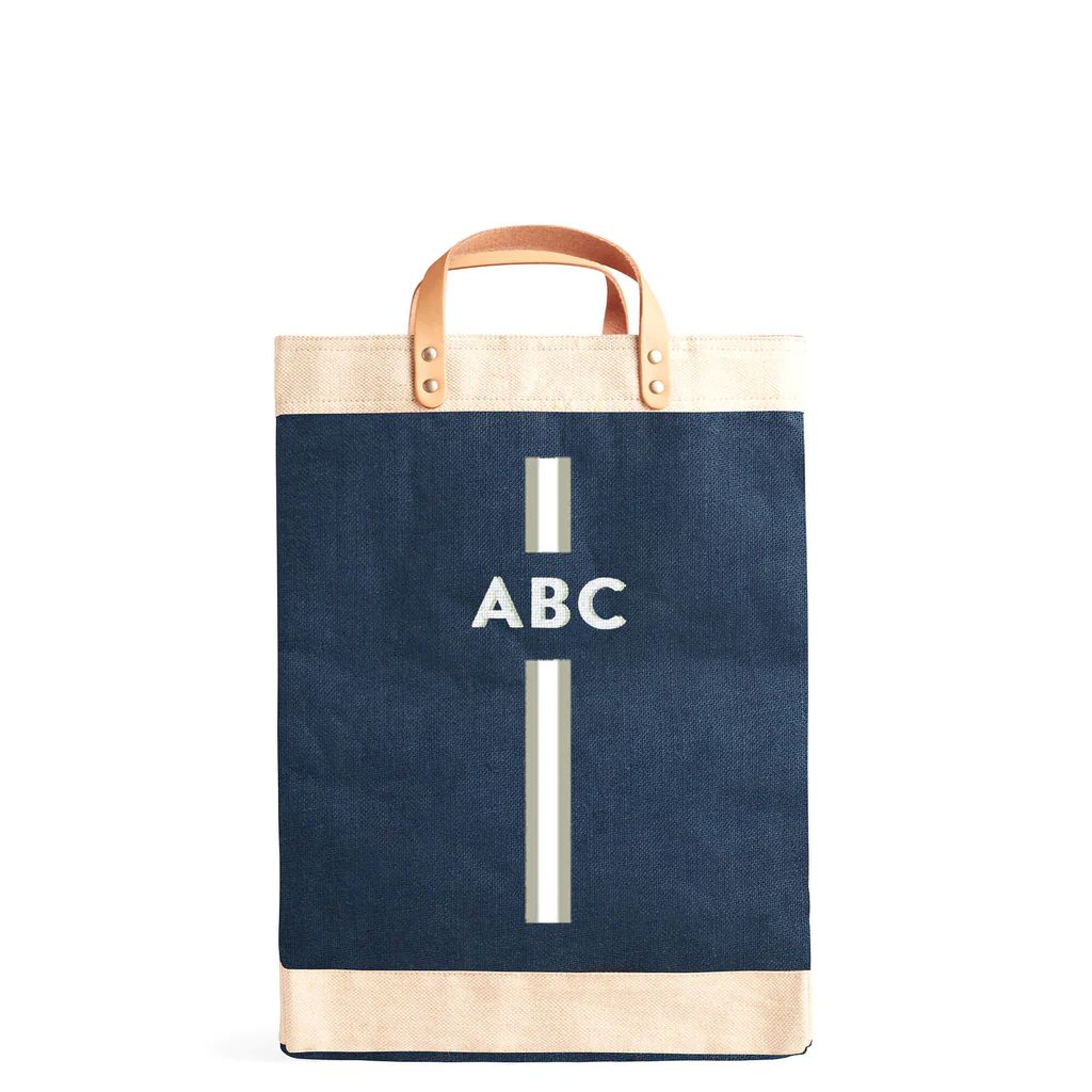 Market Bag in Navy with Monogram | Apolis
