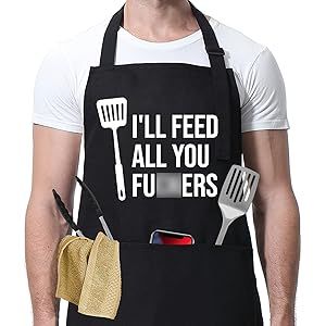 I'll Feed All You - Funny Aprons for Men, Women with 3 Pockets - Fathers Day Gifts, Dad Gifts, Gi... | Amazon (US)