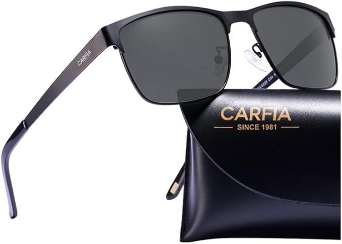 CARFIA Metal Mens Sunglasses Polarized UV400 Protection for Driving Fishing Hiking Golf Everyday ... | Amazon (US)