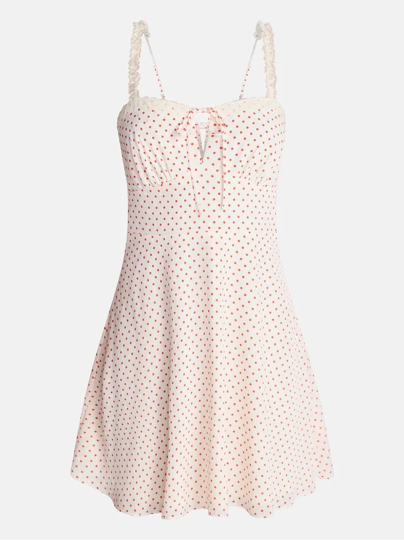No Boundaries Polka Dot Dress, Women's XXS-XXL | Walmart (US)