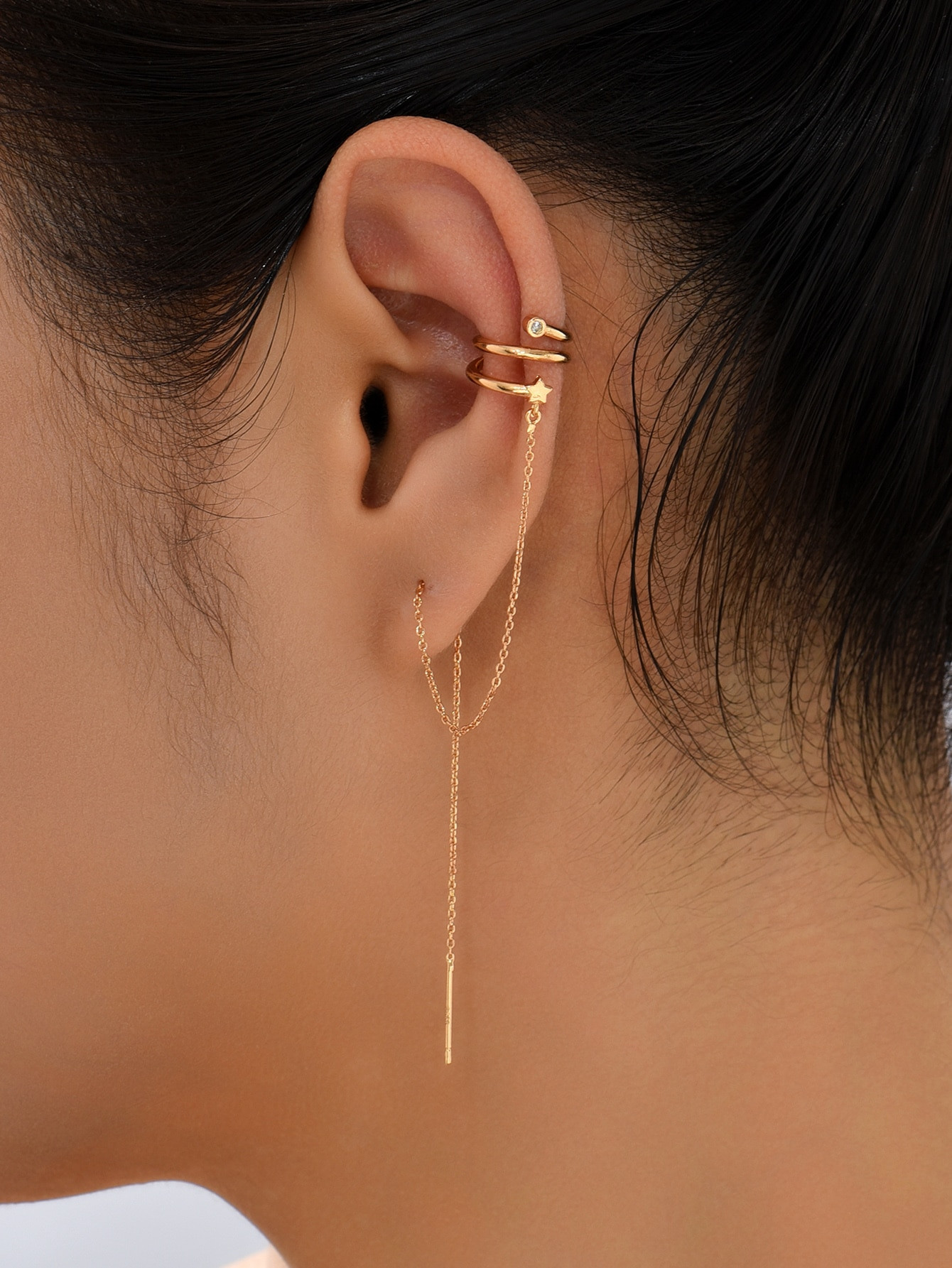 2 piezas Cuff de oreja minimalista | SHEIN
