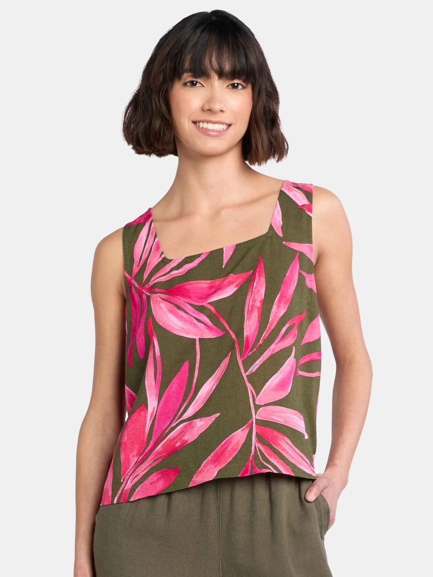Time and Tru Women's Woven Tank Top, Sizes XS-XXXL | Walmart (US)