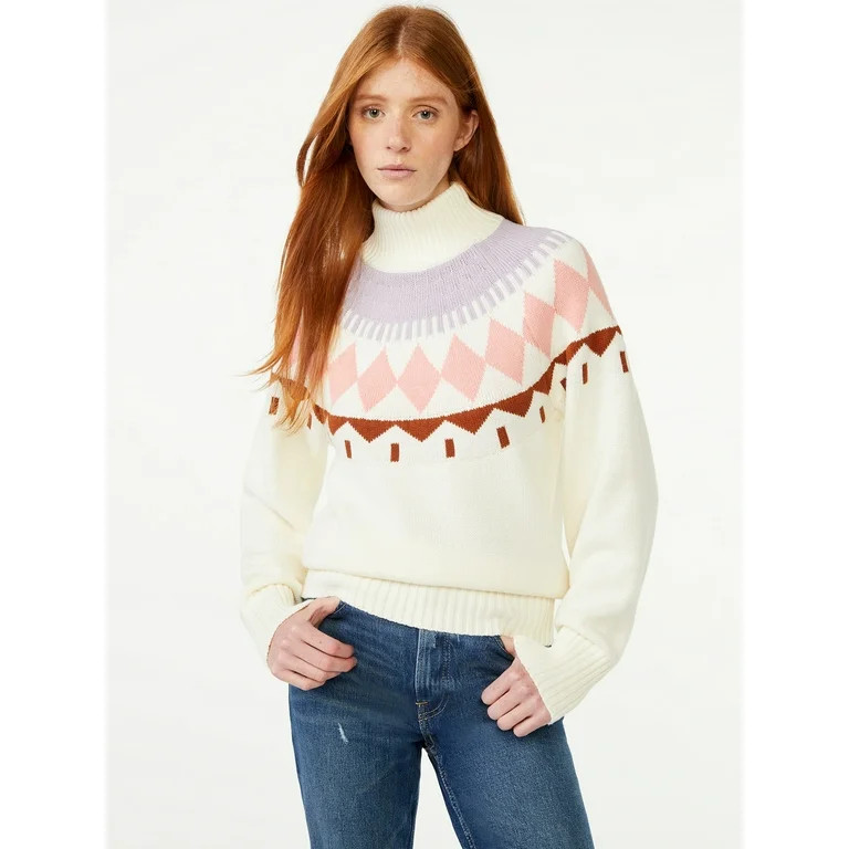 Free Assembly Women's Fair Isle Sweater, Midweight | Walmart (US)