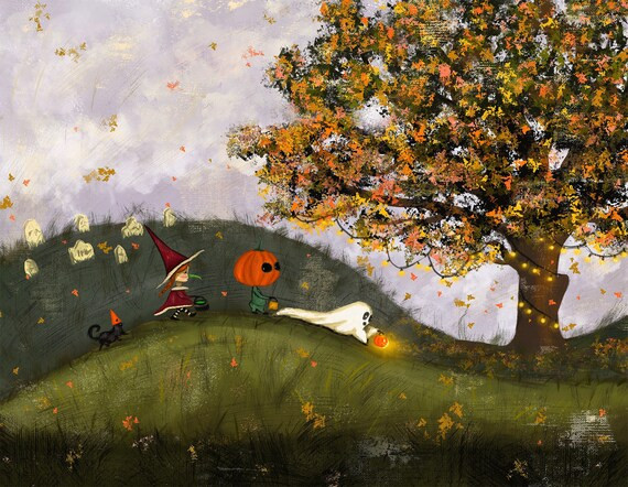 Halloween Prints  PRINTABLE Halloween Art  Cute Halloween - Etsy | Etsy (US)