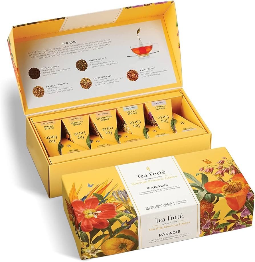 Tea Forte Paradis Petite Presentation Box Tea Gift Set Sampler, 10 Count, 2 of Each Variety Indiv... | Amazon (US)