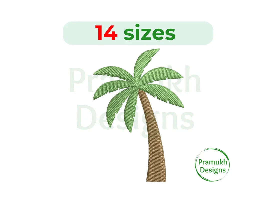 Palm Tree Embroidery Design (1–7.5 Inch) – Mini Palm Tree, Silhouette, Plant Design, Filled S... | Etsy (US)