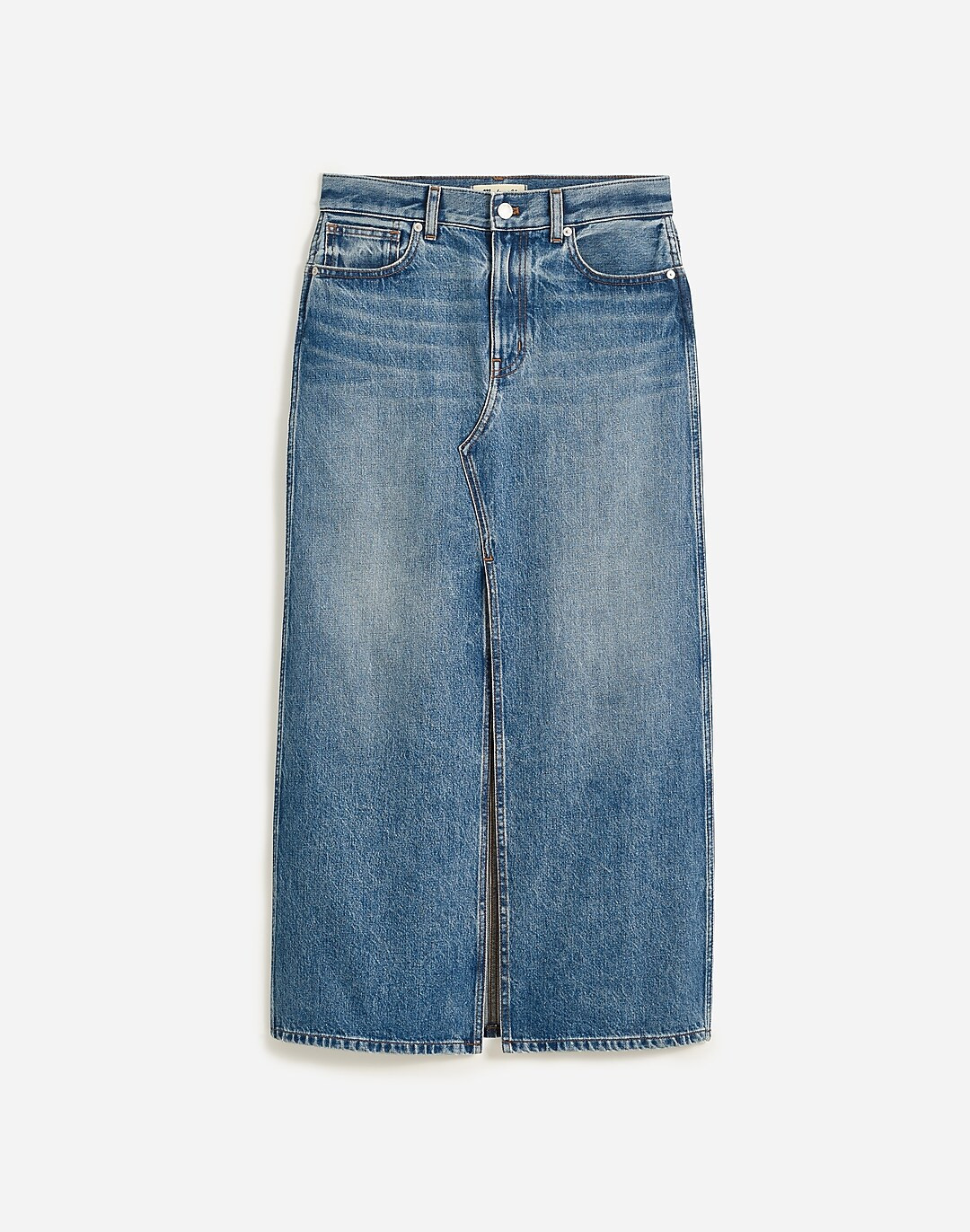The Rilee Denim Midi Skirt | Madewell