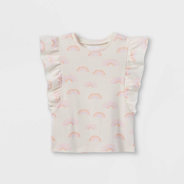 Grayson Mini Toddler Girls' Ruffle T-Shirt - Cream | Target