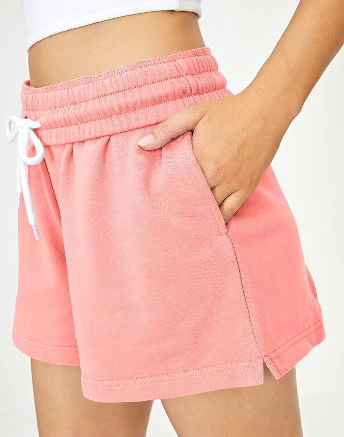 AUTOMET Women's Shorts Casual Summer Drawstring Comfy Elastic High Waist Running Shorts with Pock... | Amazon (US)
