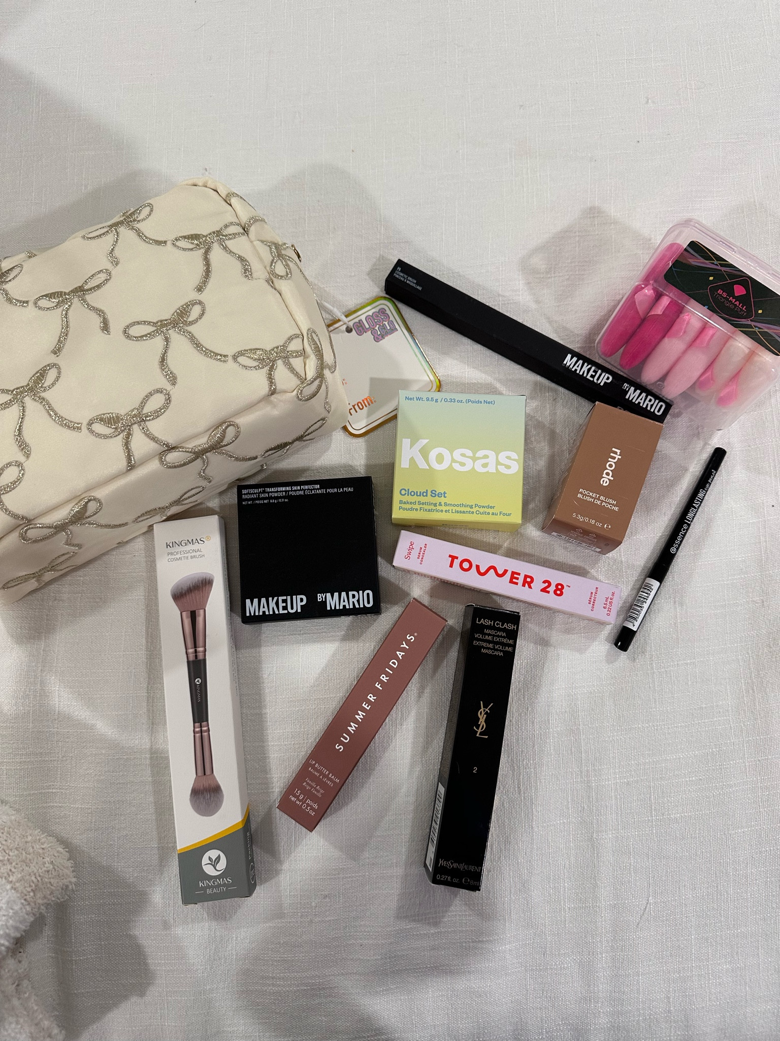 My everyday makeup // grwm // Kosas // L’Oréal // makeup by Mario // makeup brushes // tower 28 // Amazon // Sephora // summer Fridays // rhode // pocket blush // beauty // makeup // bows // ysl // best mascara // brown // essence // eyeliner // lips 

#LTKFamily #LTKBeauty #LTKStyleTip