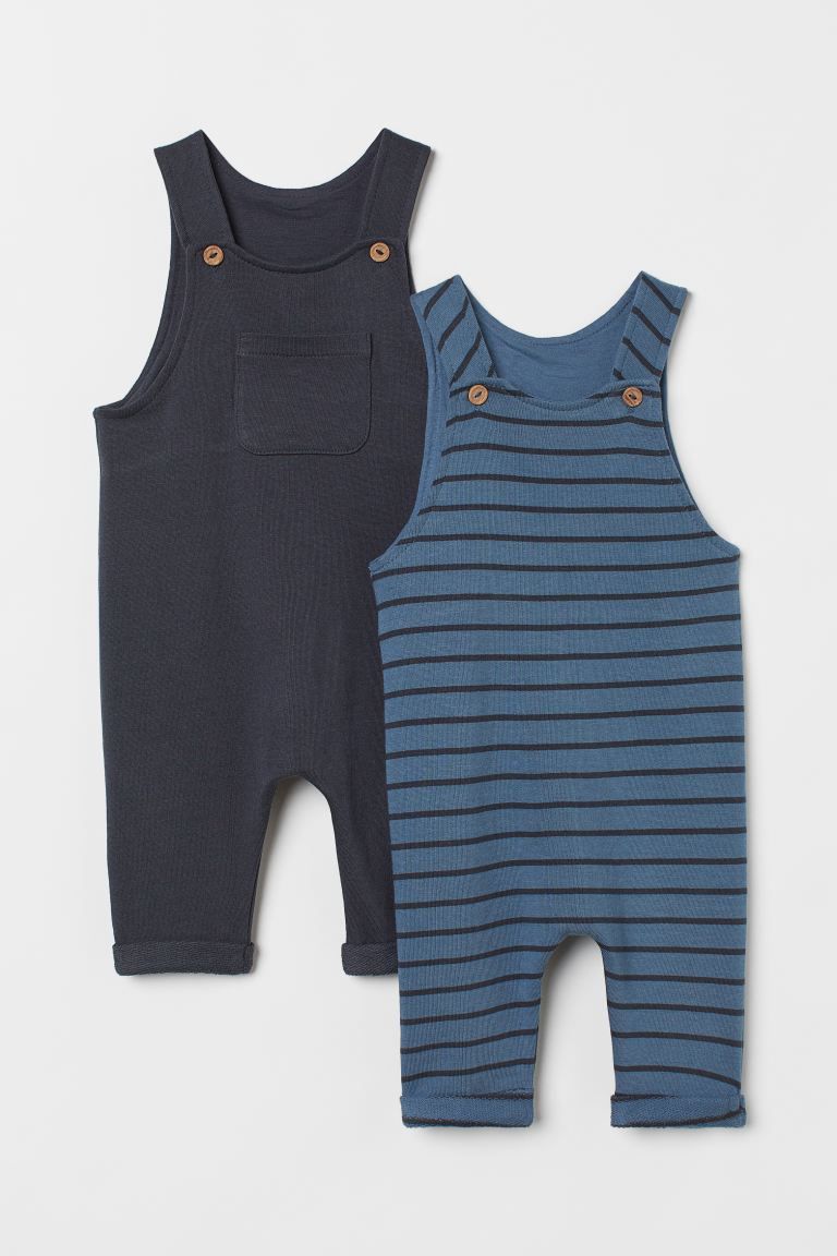 Overalls in lightweight, cotton sweatshirt fabric. Bib pocket, straps with buttons at front, and ... | H&M (US)