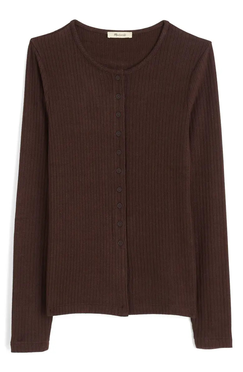 Madewell Textural Cutaway Crewneck Cardigan | Nordstrom | Nordstrom