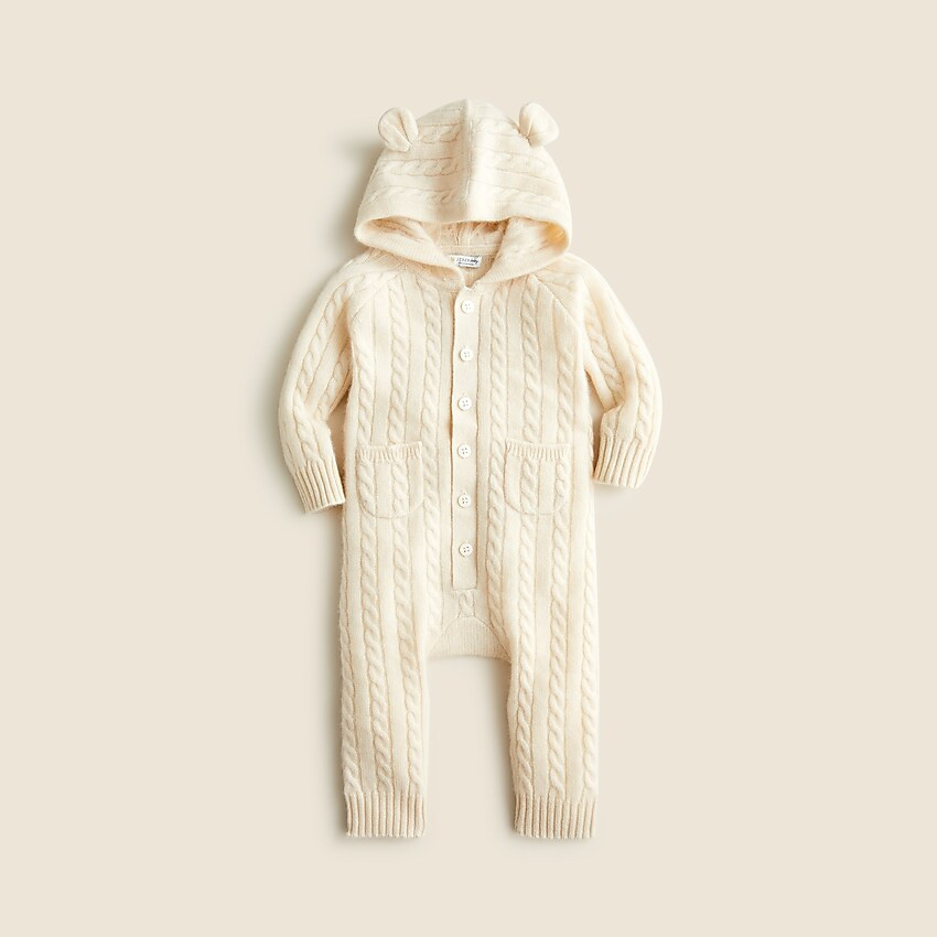 Limited-edition baby cashmere cable-knit bear one-piece | J. Crew US