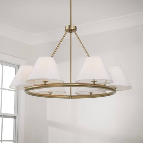 Capital Parson 35" Wide Matte Brass 6-Light Chandelier | Lamps Plus