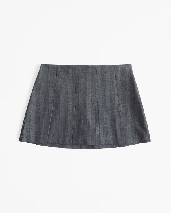 Mid Rise Pleated Mini Skort | Abercrombie & Fitch (US)