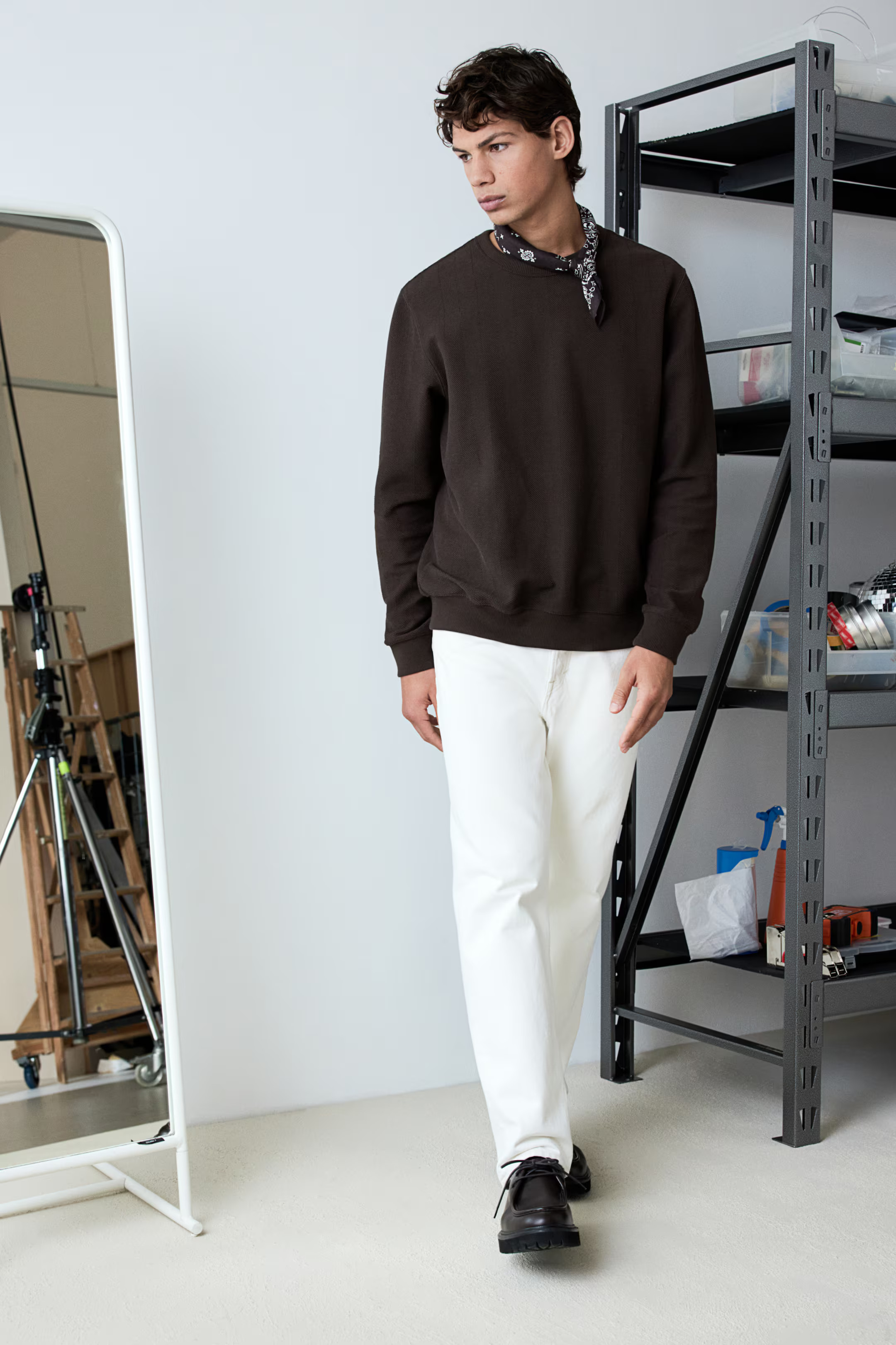 Regular Fit Herringbone-Patterned Sweatshirt | H&M (US + CA)