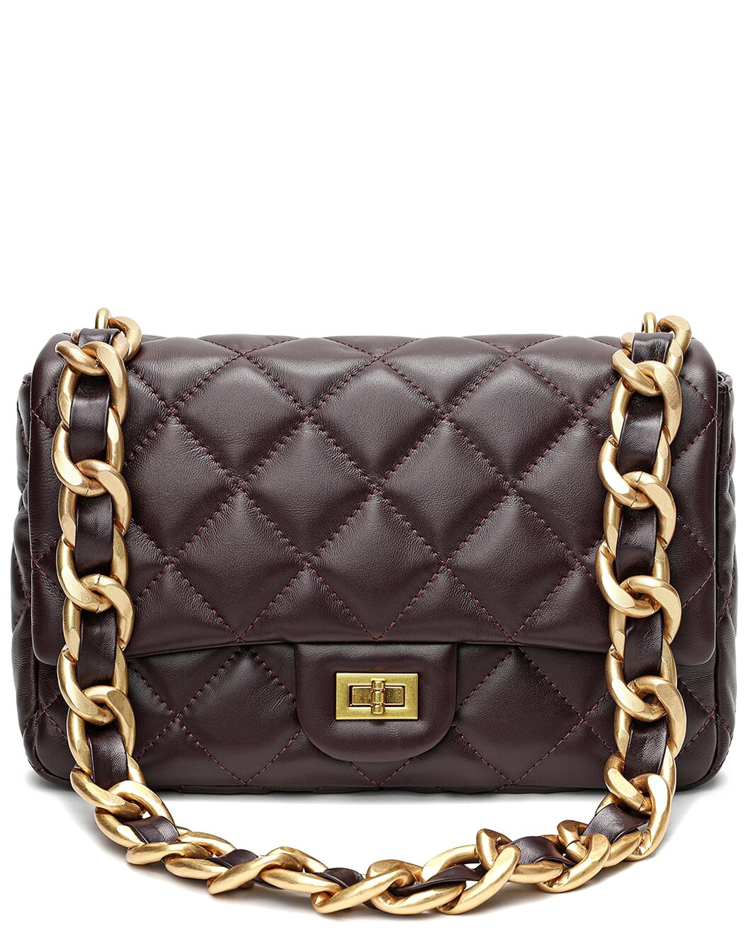 Top-Grain Leather Foldover Shoulder Bag | Gilt & Gilt City