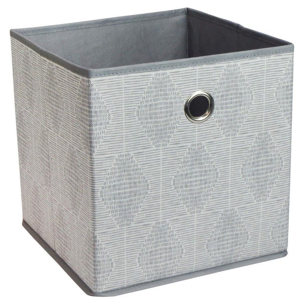 11"" Fabric Cube Storage Bin Gray Pattern - Room Essentials | Target
