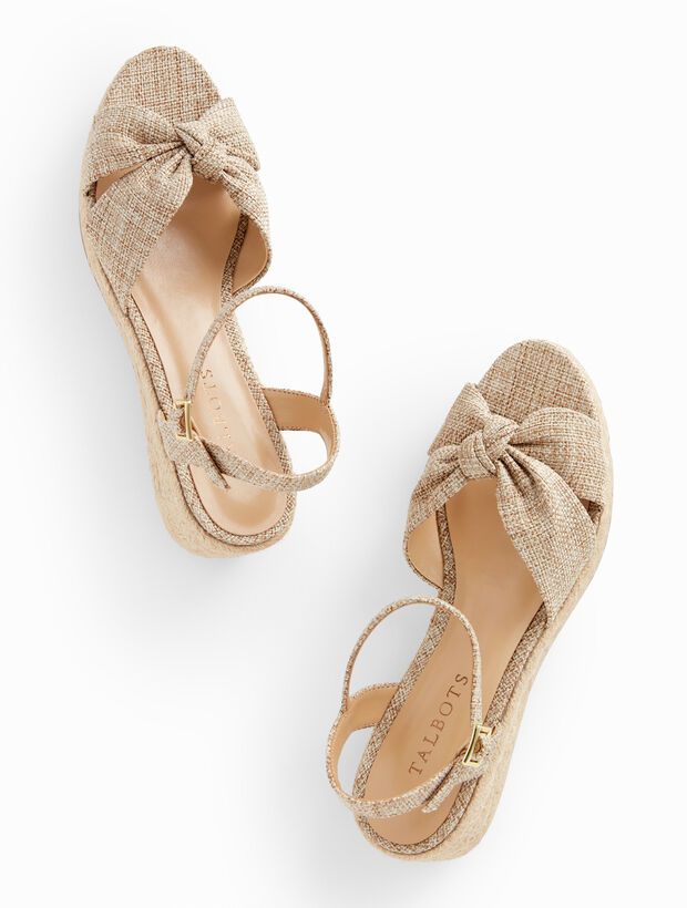 Pamela Knot Linen Espadrille Sandals | Talbots