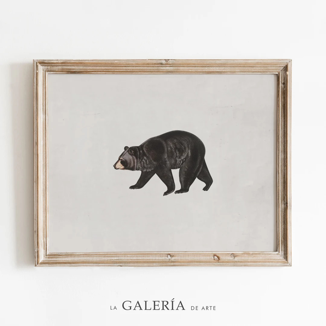 Vintage Bear Print | Animal Painting | Country Nursery Art - Etsy | Etsy (US)