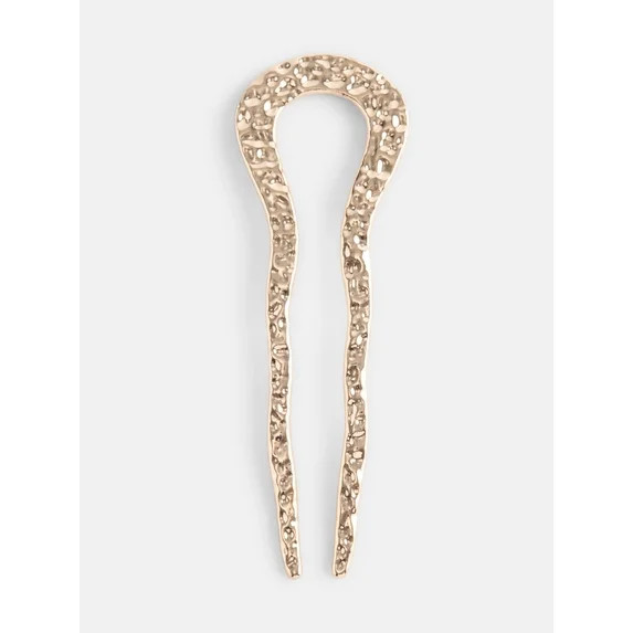 Scenario Women's Hammered Metal French Hair Pin, Gold-Tone | Walmart (US)
