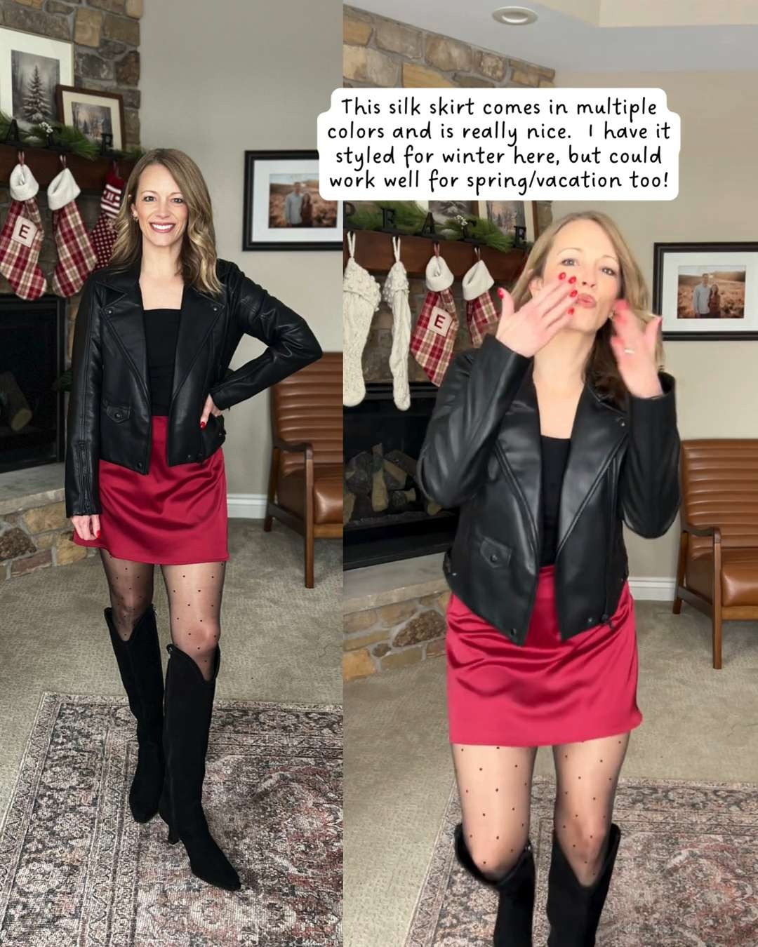 This silk skirt comes in multiple colors and is really nice. I have it style for winter but would be great for a vacation too! 

 

#LTKValentine #LTKSeasonal #LTKOver40