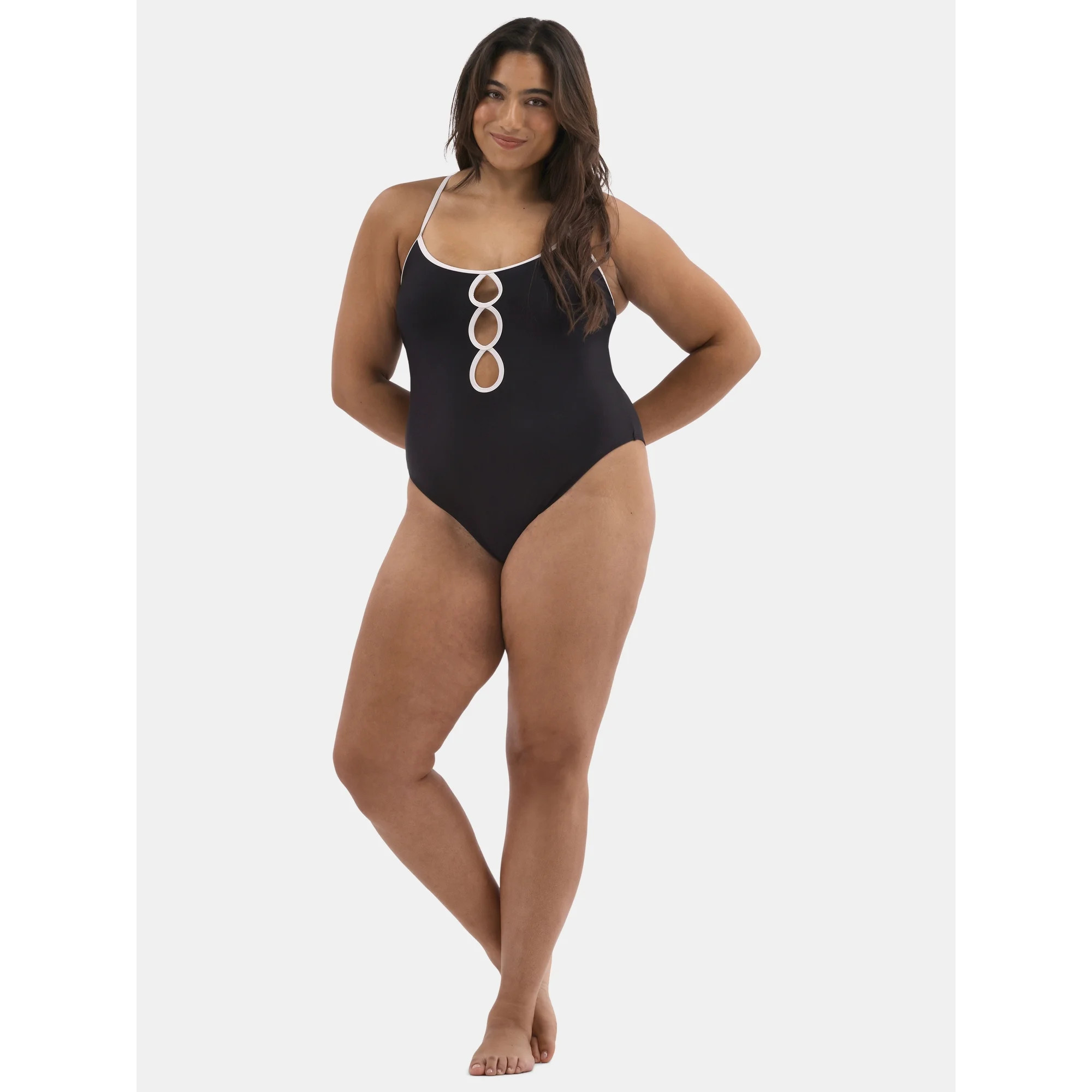 No Boundaries Scoop Neck One Piece Swimsuit, Women's | Walmart (US)