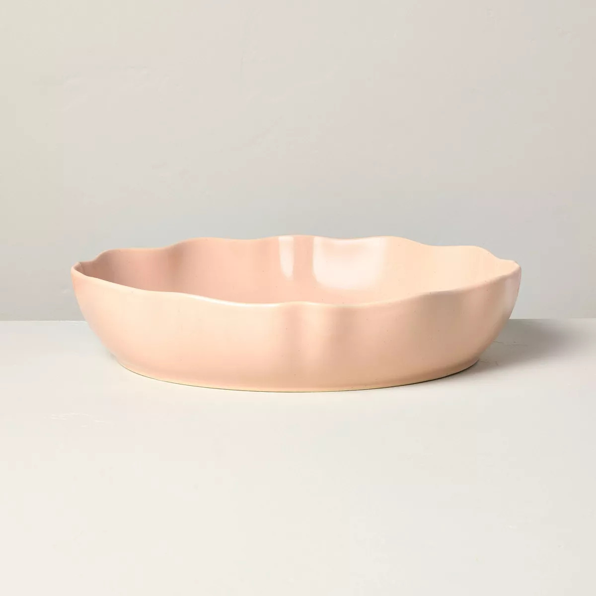 Scalloped Stoneware Shallow Serving Bowl Blush - Hearth & Hand™ with Magnolia | Target