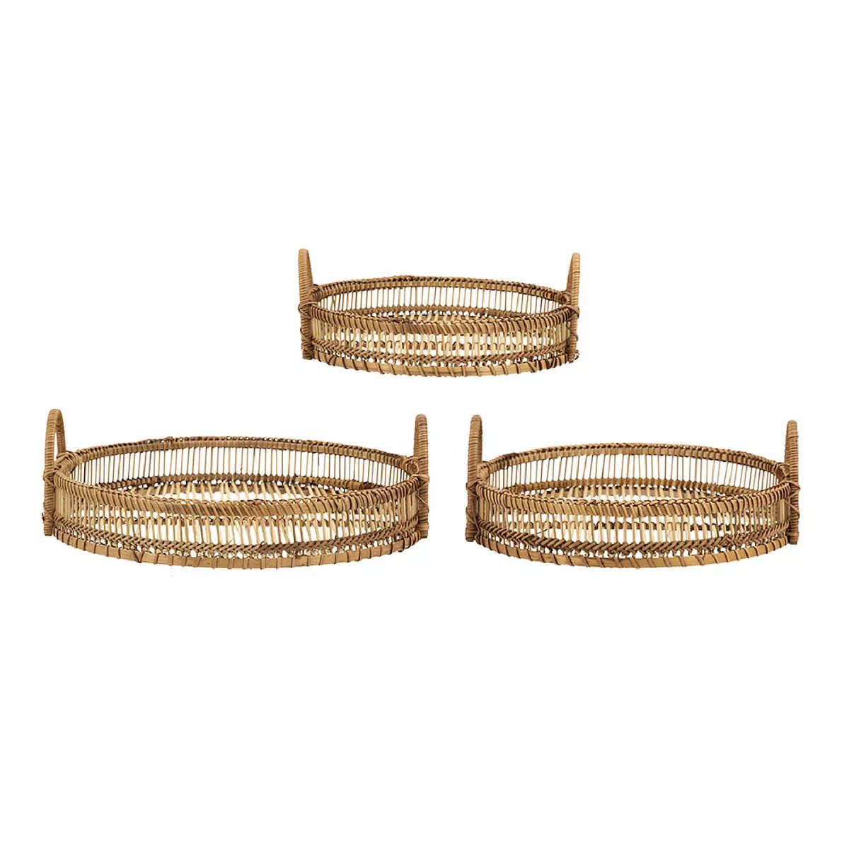 A&B Home Sienna Bamboo Woven Round Trays 3 Piece Set | Kohl's
