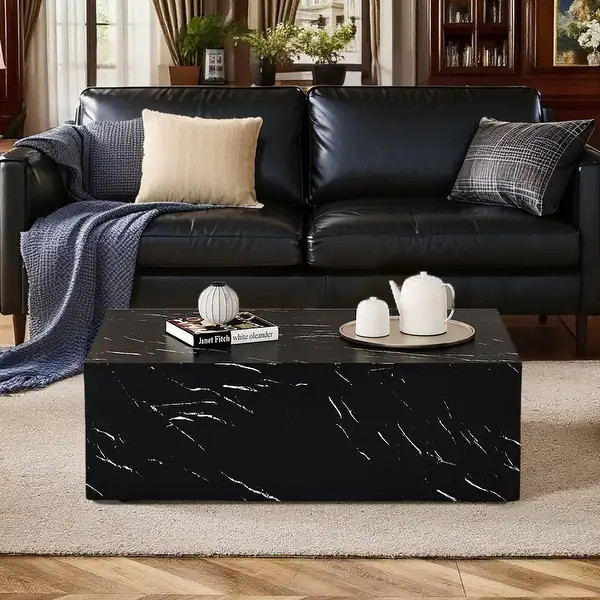 Luxury Durable Design Marble Pattern Rectangular Coffee Table - Bed Bath & Beyond - 43041388 | Bed Bath & Beyond
