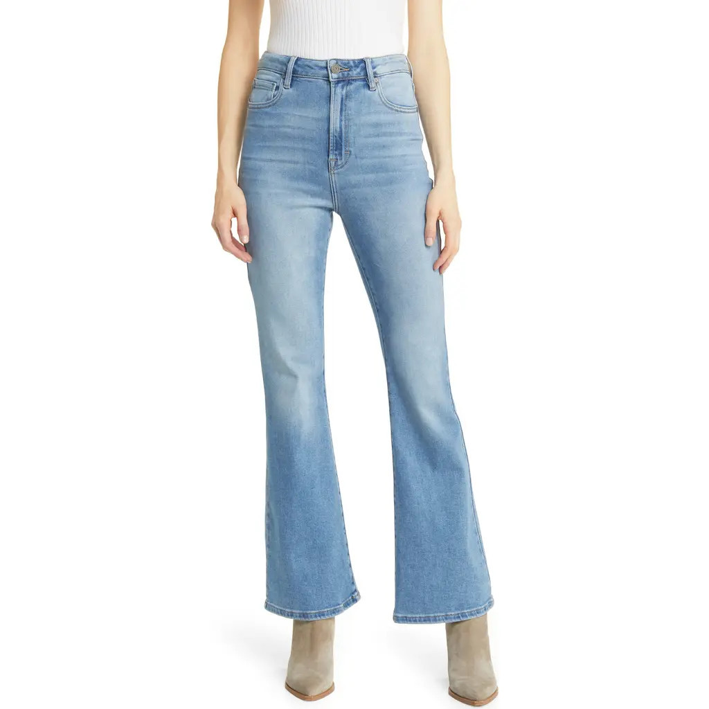 HIDDEN JEANS High Waist Flare Jeans in Medium Wash at Nordstrom, Size 31 | Nordstrom
