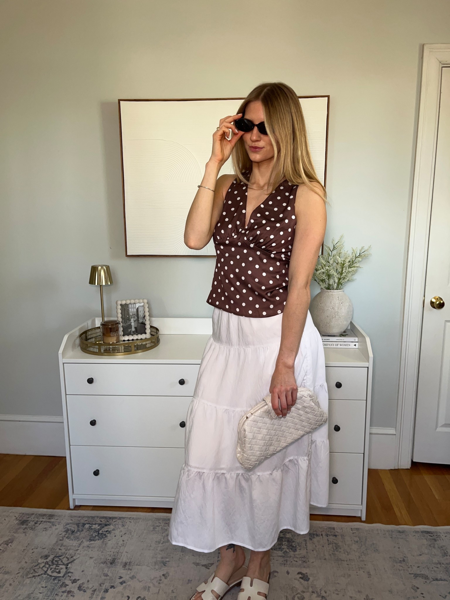 Spring outfit | polka dot top | white maxi skirt | spring styling 

#LTKspringtrends #LTKootd #LTKspring