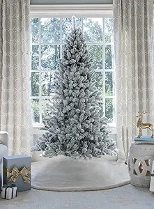 KING OF CHRISTMAS 7 Foot Prince Flock™ Artificial Christmas Unlit Flocked Snow | Amazon (US)