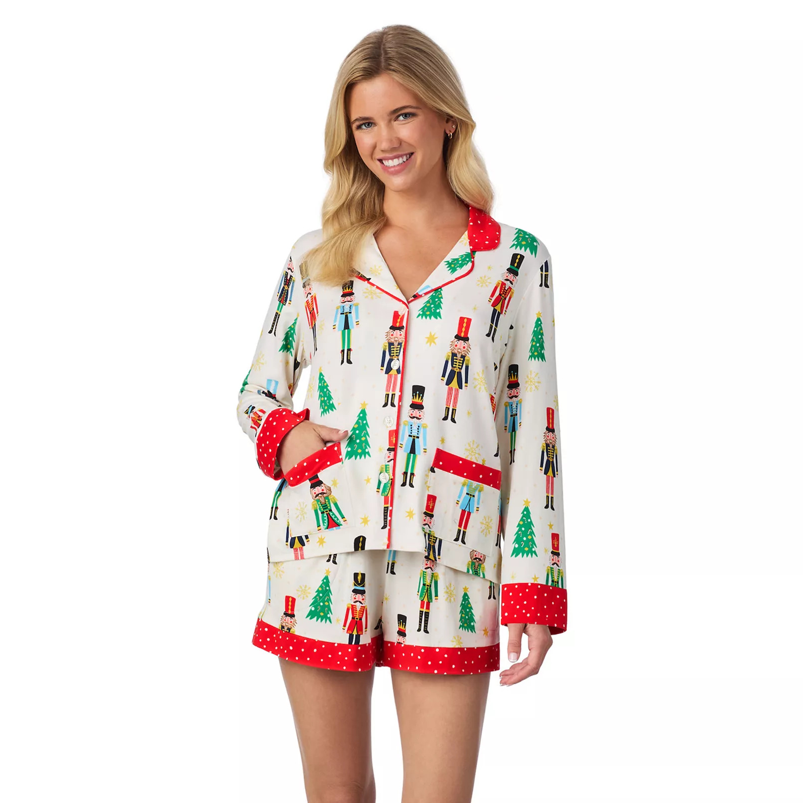 Women's Beauty Sleep Social 2-pc. Belle Long Sleeves Pajama Top & Pajama Shorts Set | Kohl's