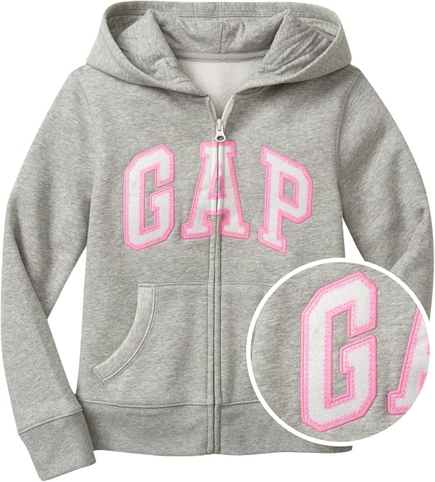 GAP Girls' Logo Hoodie Hooded Full Zip Sweatshirt | Amazon (US)