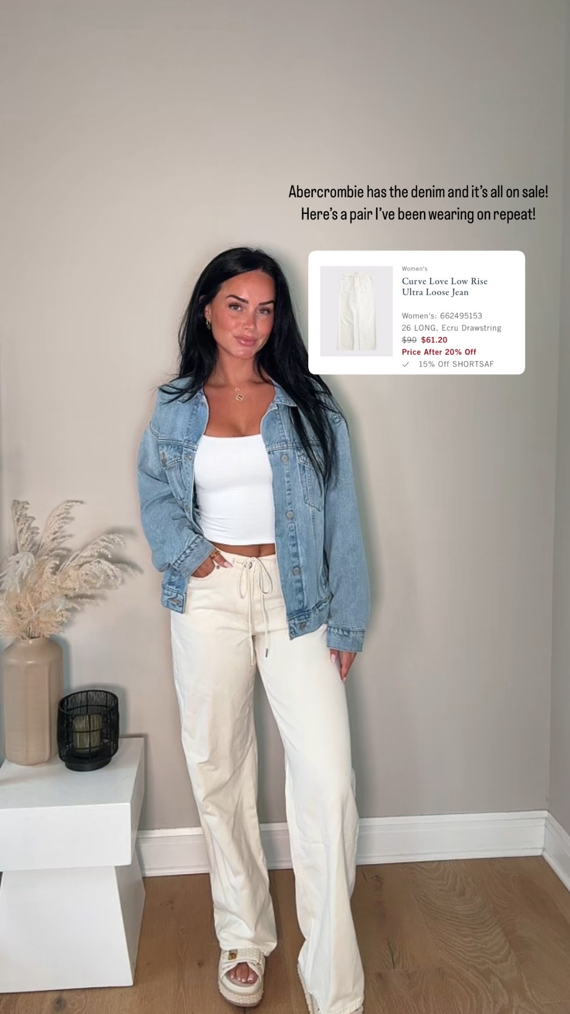 Obsessed with these jeans! 

I’m wearing a size small tank, size medium jacket, size 26 curve love long jeans 

My sizing 5’7, 145lbs, 32dd 

#LTKBeauty #LTKFindsUnder100 #LTKStyleTip

#LTKFindsUnder100 #LTKFindsUnder50 #LTKSaleAlert