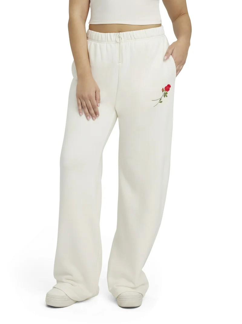Mills by Millie Bobby Brown Women's Fleeced Terry Wide Leg Pants, Sizes XXS-XXL | Walmart (US)