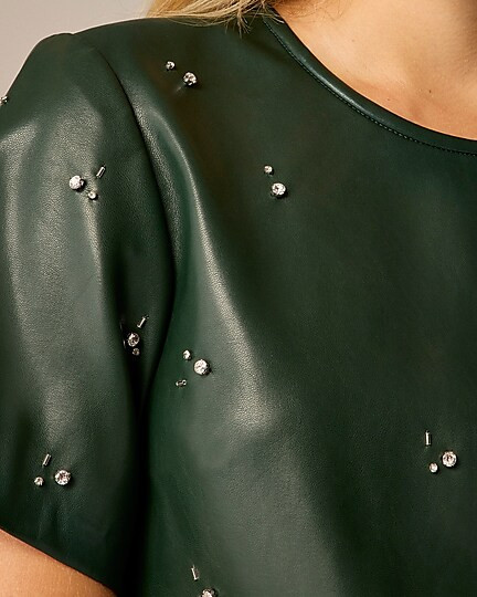 Collection mini dress in embellished faux leather | J. Crew US