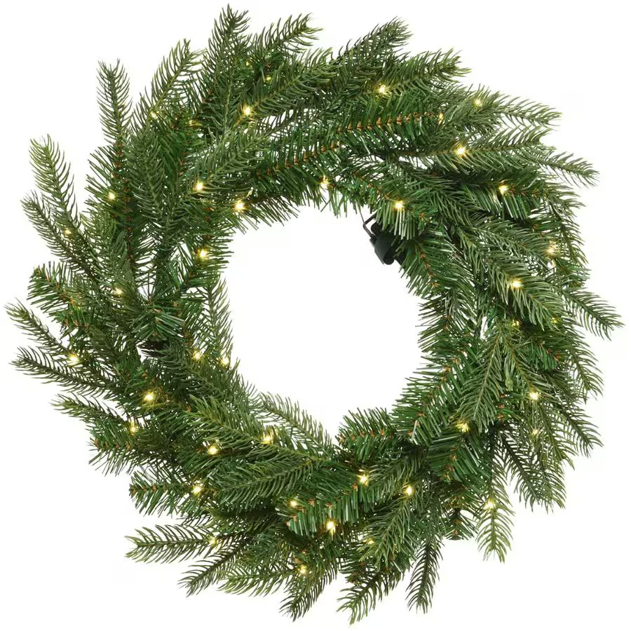 INSTYLE HOLIDAY 20" Indoor / Outdoor Grandis Wreath - 50 Warm White Micro LED Lights | Home Hardware