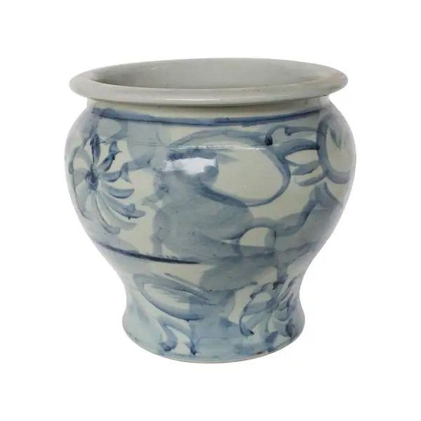 Blue And White Porcelain Silla Flower Pot | Bed Bath & Beyond