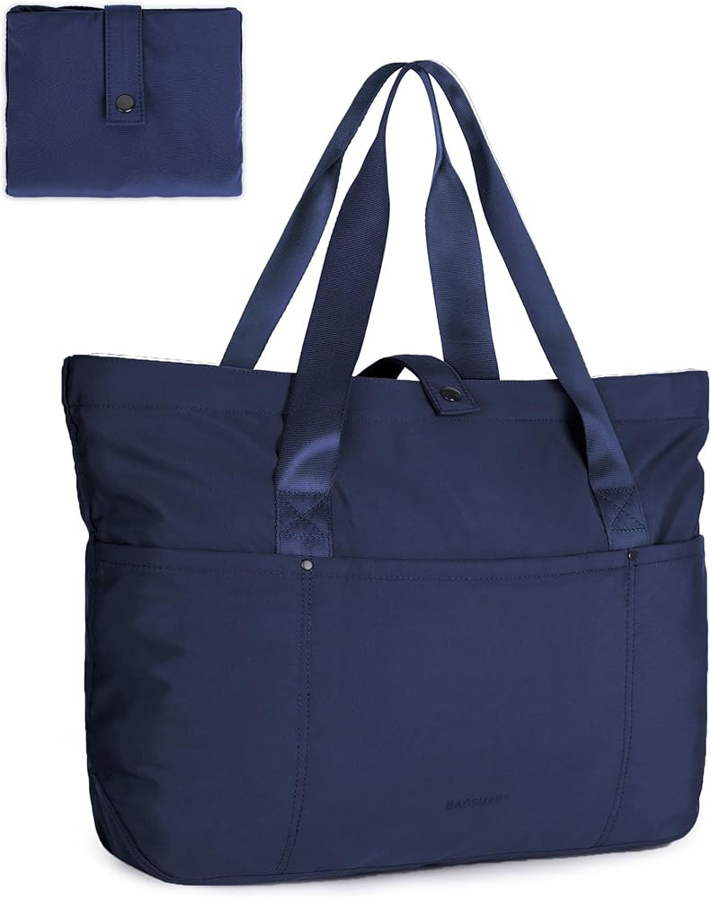BAGSMART Tote Bag for Women, Foldable Tote Bag With Zipper Travel Large Shoulder Bag Handbag for ... | Amazon (US)