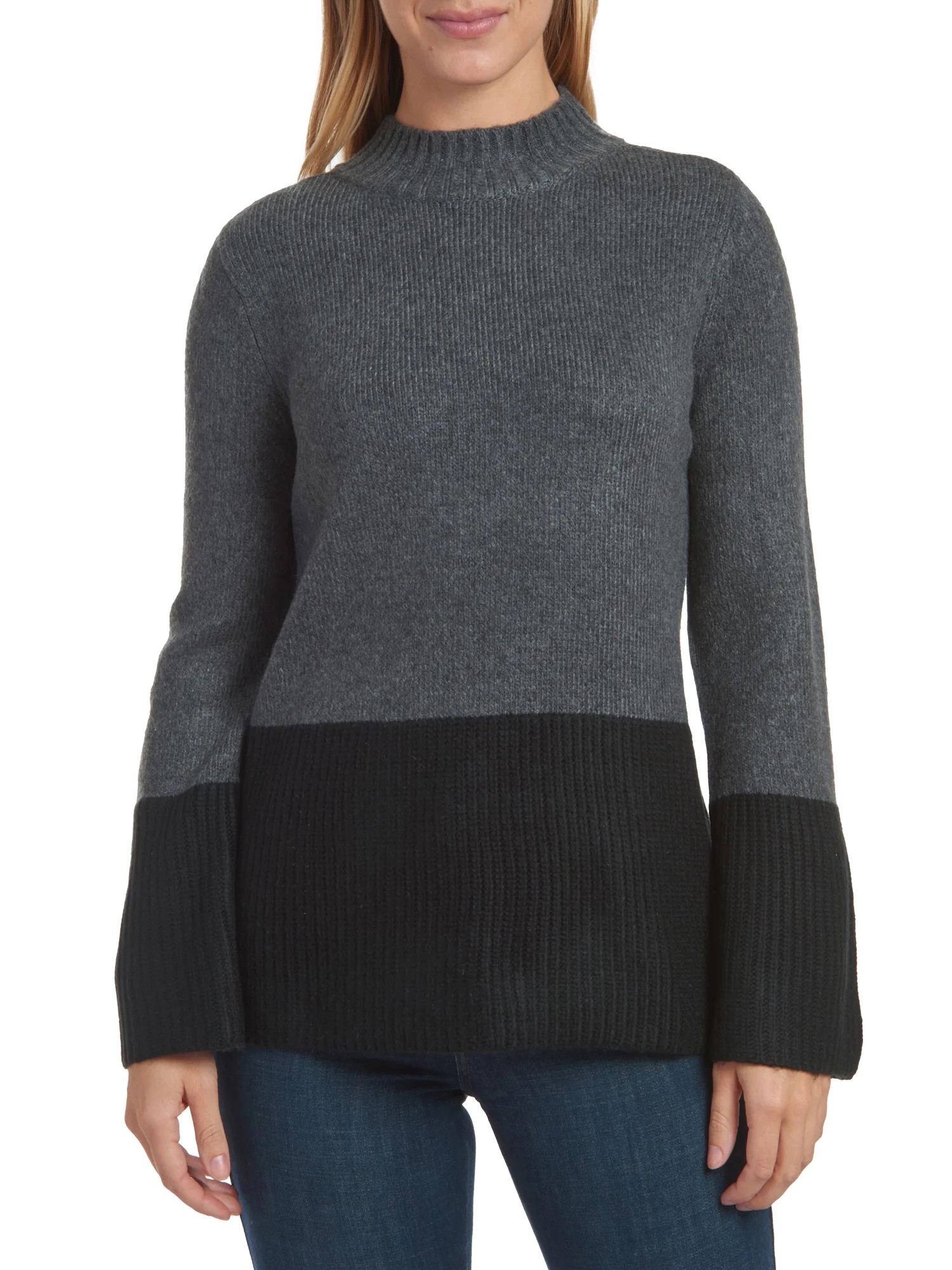 beachlunchlounge Colorblocked Hem Sweater - Walmart.com | Walmart (US)