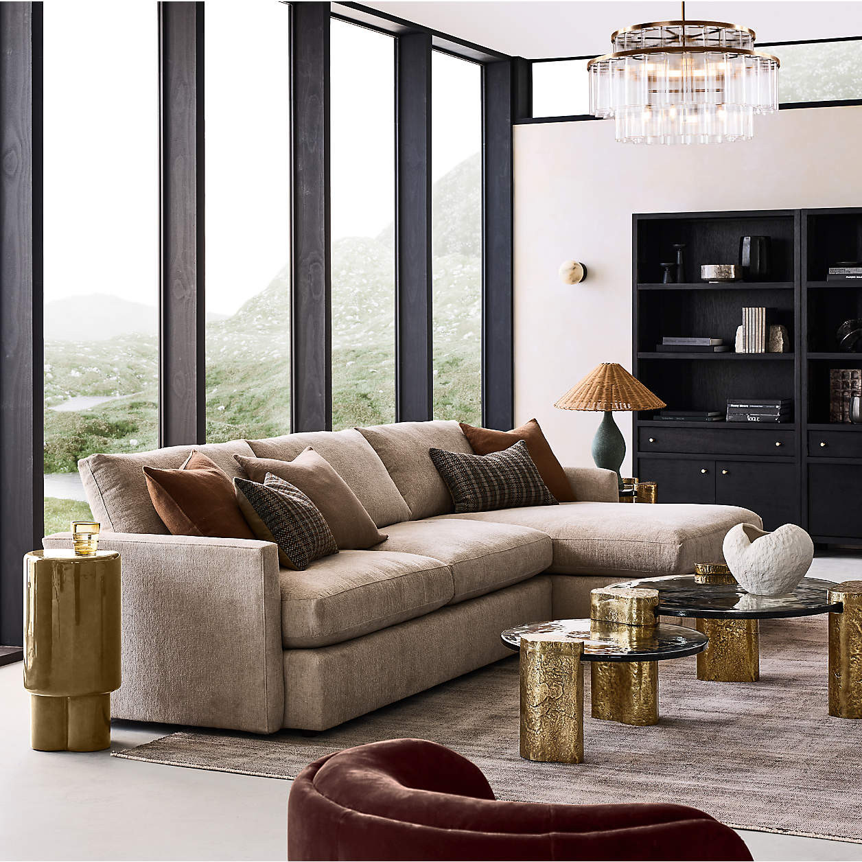 Alchemy Burnished Brass and Cast Glass Round 22" End Table + Reviews | Crate & Barrel | Crate & Barrel