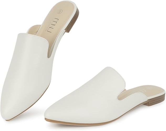 MUSSHOE Mules for Women Flats Comfortable Pointed Toe Women Mules | Amazon (US)