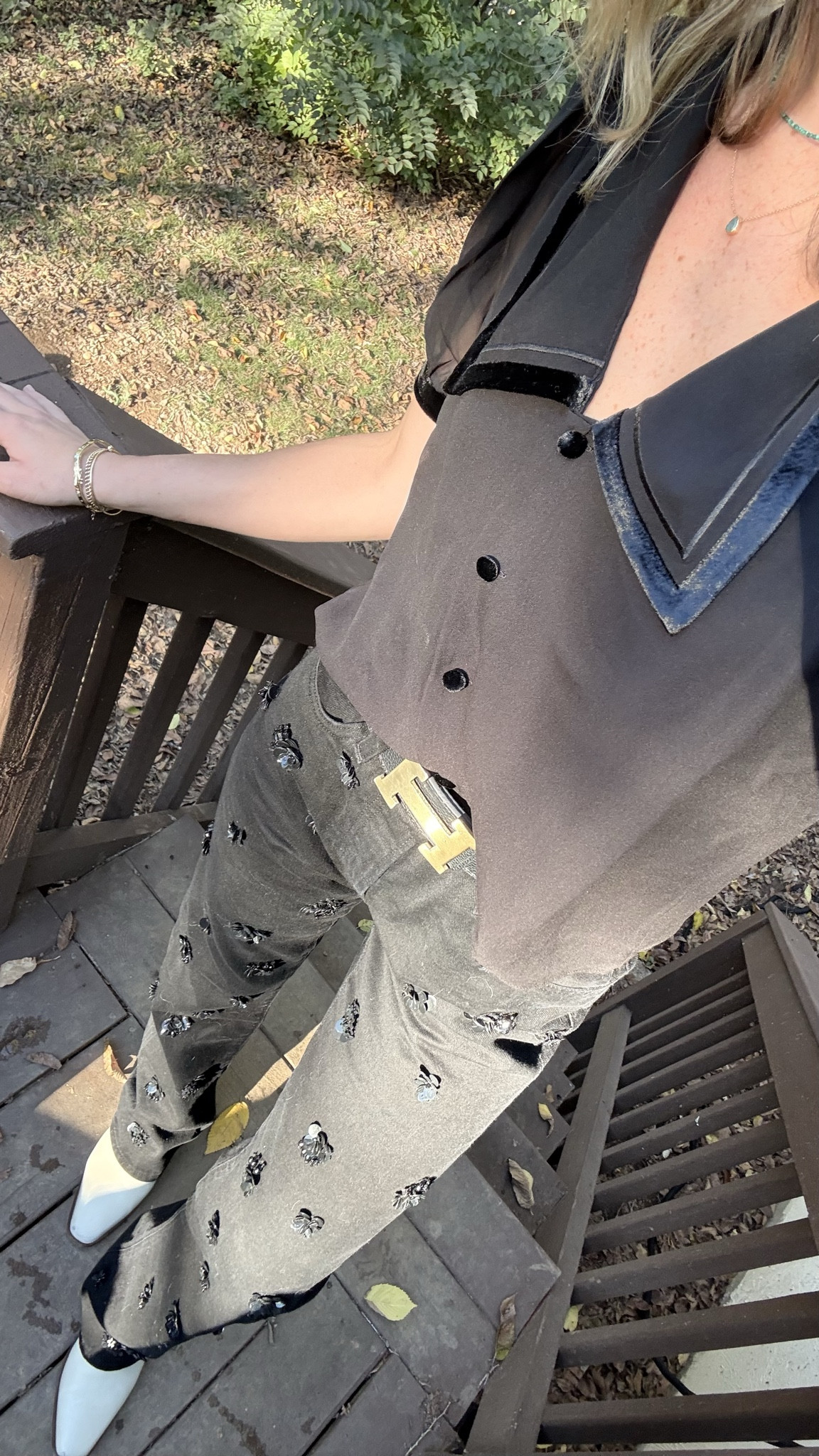 Obsessed with these new sparkle jean and top from @frame 

#LTKCyberWeek #LTKPetite #LTKHoliday