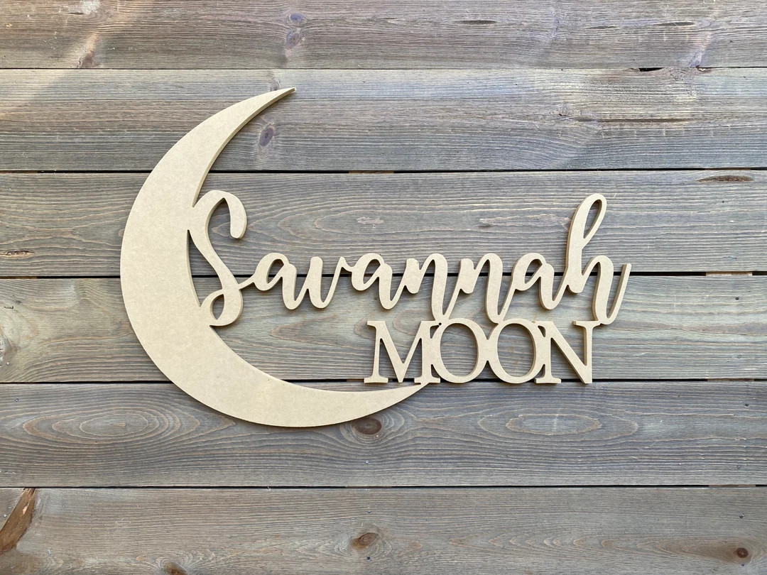 Moon Wall Decor Moon Name Wall Decor Personalized Sign Nursery - Etsy | Etsy (US)