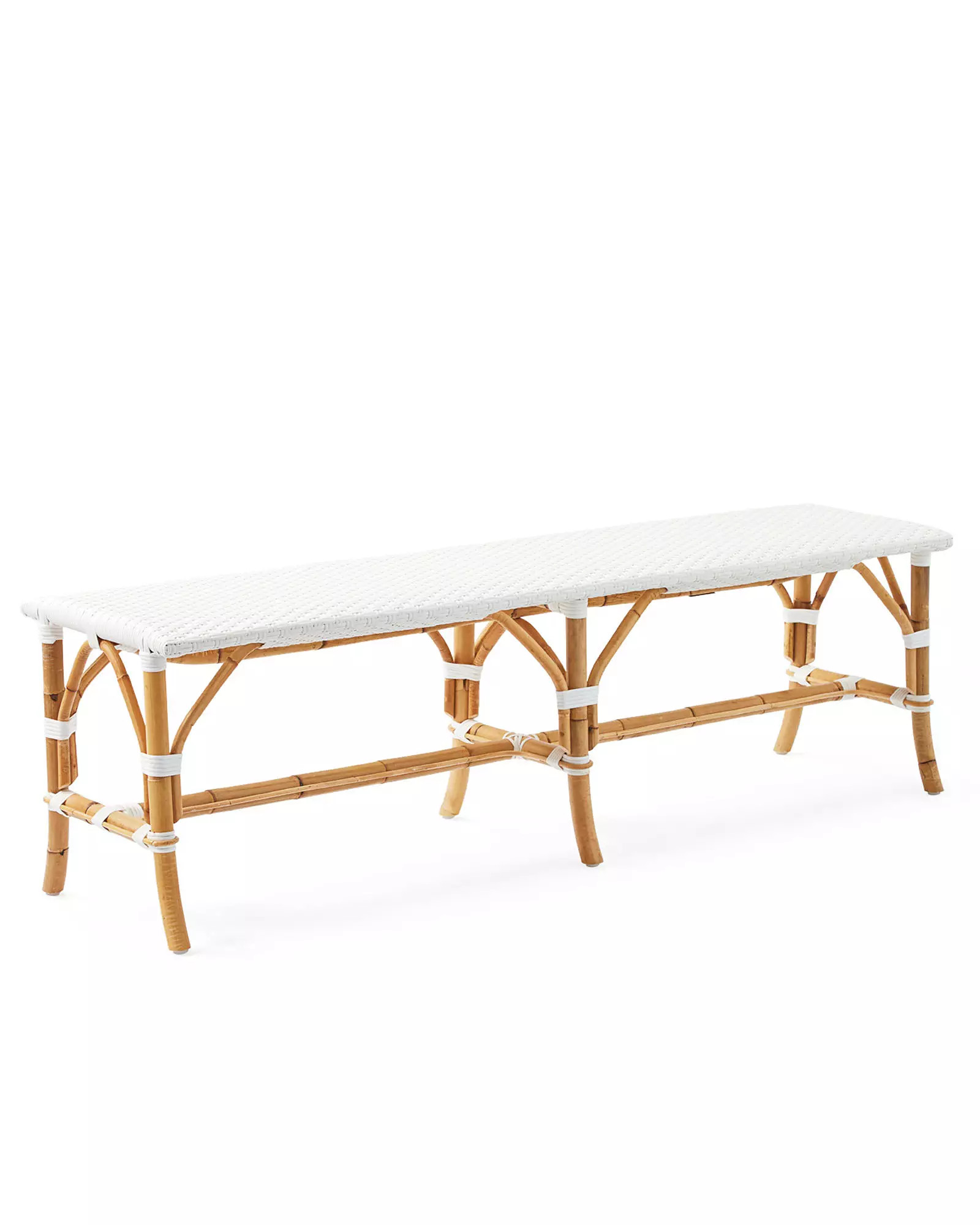 Riviera Rattan Backless Bench | Serena and Lily