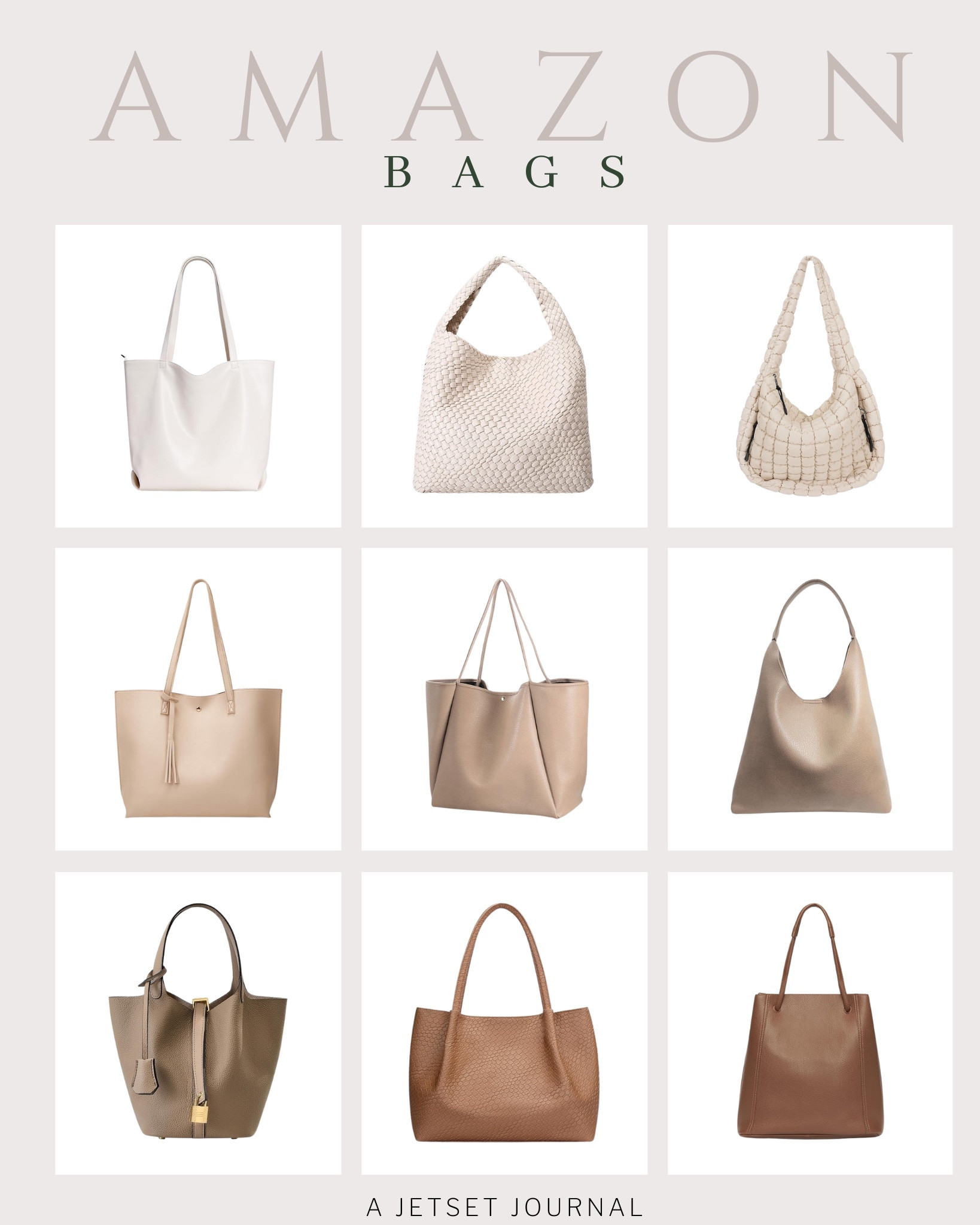 Upgrade your everyday look with these chic and versatile neutral tote bags!

amazon fashion, cute tote bag, quilted bag, viral product, trendy fashion, summer fashion, amazon finds, neutral tone, back to school, teacher bag

#LTKStyleTip #LTKItBag #LTKSeasonal